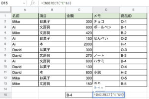 indirect関数 基礎その2